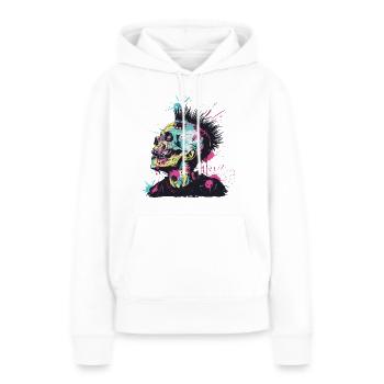 Horreur Punk Zombie Mohawk - Sweat à capuche Premium bio Femme - blanc - Devant - Julia (174cm)