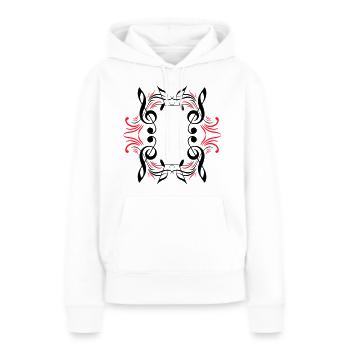 Partitions musicales - Sweat à capuche Premium bio Femme - blanc - Devant - Julia (174cm)