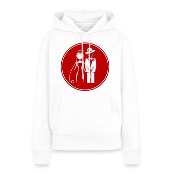 Couple marié, mariage, mariée, marié - Sweat à capuche Premium bio Femme - blanc - Devant - Julia (174cm)