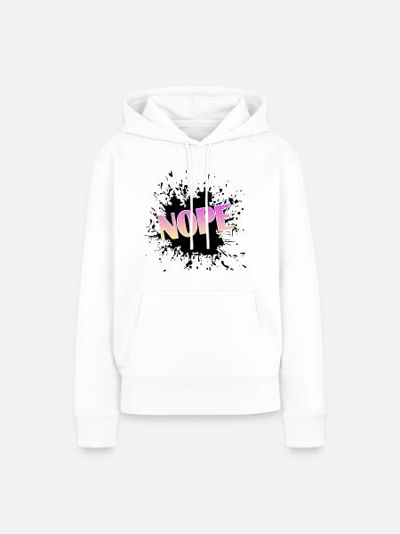 Nope - Frauen Premium Bio Hoodie - Weiß