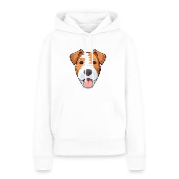 Draht Foxterrier Hunderasse Aquarell Karikatur Kawa - Frauen Premium Bio Hoodie - Weiß - Vorne - Julia (174cm)