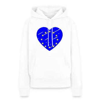 Ein Herz für Europa - Frauen Premium Bio Hoodie - Weiß - Vorne - Julia (174cm)