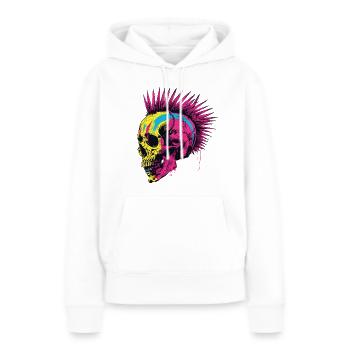 Horreur Punk Zombie Mohawk - Sweat à capuche Premium bio Femme - blanc - Devant - Julia (174cm)