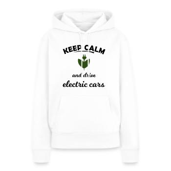 Les voitures électriques - Sweat à capuche Premium bio Femme - blanc - Devant - Julia (174cm)
