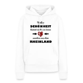 Schönheit aus dem Rheinland - Frauen Premium Bio Hoodie - Weiß - Vorne - Julia (174cm)