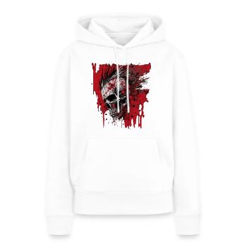 Horreur Punk Zombie Mohawk Crâne - Sweat à capuche Premium bio Femme - blanc - Devant - Julia (174cm)
