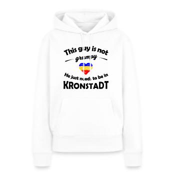 Sehnsucht nach Kronstadt - Frauen Premium Bio Hoodie - Weiß - Vorne - Julia (174cm)