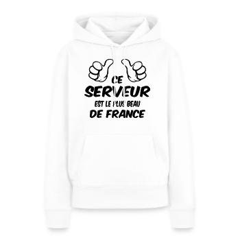 BESTER SERVER - Frauen Premium Bio Hoodie - Weiß - Vorne - Julia (174cm)