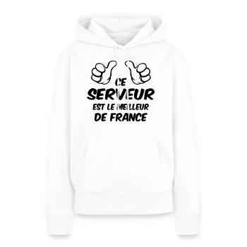 BESTER SERVER - Frauen Premium Bio Hoodie - Weiß - Vorne - Julia (174cm)
