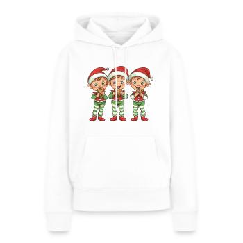 Elves in Christmas mood - Women’s Premium Organic Hoodie - white - Front - Julia (174cm)
