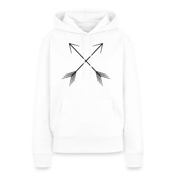 Flèches - Sweat à capuche Premium bio Femme - blanc - Devant - Julia (174cm)