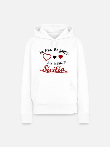 Flugreise nach Sizilien - Frauen Premium Bio Hoodie - Weiß
