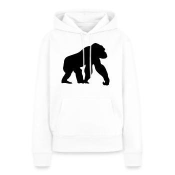 singe - Sweat à capuche Premium bio Femme - blanc - Devant - Julia (174cm)