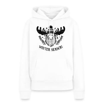 Elch "Winter Season" - Frauen Premium Bio Hoodie - Weiß - Vorne - Julia (174cm)