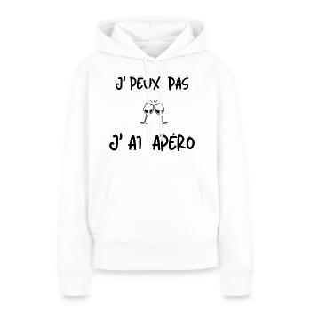 Ich kann keinen Aperitif trinken - Frauen Premium Bio Hoodie - Weiß - Vorne - Julia (174cm)