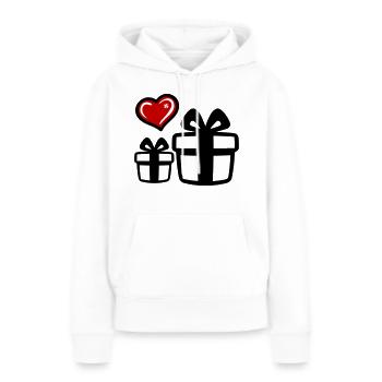 Cadeaux - Sweat à capuche Premium bio Femme - blanc - Devant - Julia (174cm)