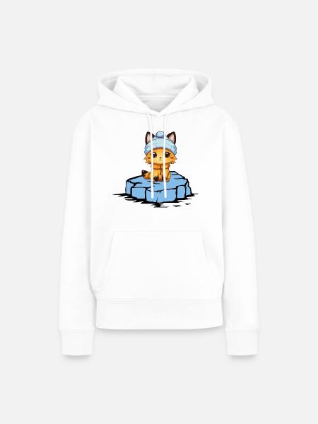 Fuchs Eisscholle - Frauen Premium Bio Hoodie - Weiß