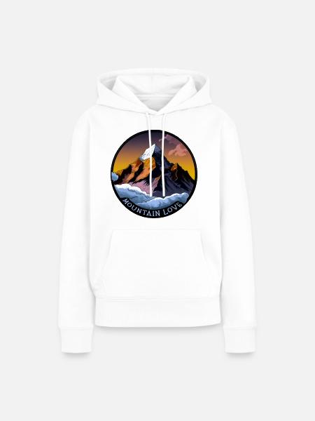 Mountain Love - Frauen Premium Bio Hoodie - Weiß