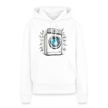 Machine à laver - Sweat à capuche Premium bio Femme - blanc - Devant - Julia (174cm)