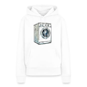 Machine à laver - Sweat à capuche Premium bio Femme - blanc - Devant - Julia (174cm)