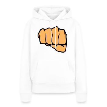 faust - Frauen Premium Bio Hoodie - Weiß - Vorne - Julia (174cm)