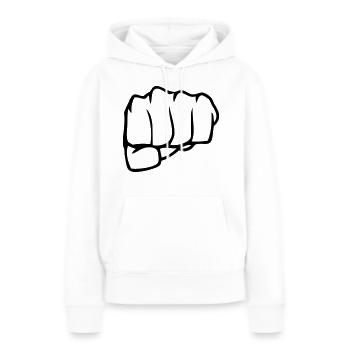 faust - Frauen Premium Bio Hoodie - Weiß - Vorne - Julia (174cm)