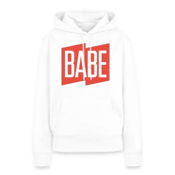 BABE - Sweat à capuche Premium bio Femme - blanc - Devant - Julia (174cm)