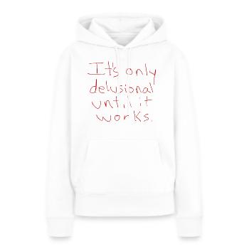 Byellas Imprimé délirant - Sweat à capuche Premium bio Femme - blanc - Devant - Julia (174cm)