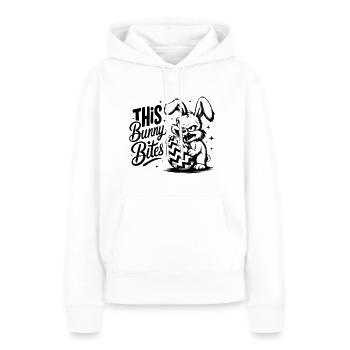This Bunny Bites - Frauen Premium Bio Hoodie - Weiß - Vorne - Julia (174cm)