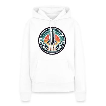Navette spatiale Vaisseau spatial - Sweat à capuche Premium bio Femme - blanc - Devant - Julia (174cm)