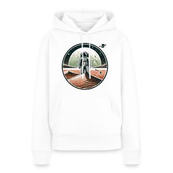 Astronaute - Sweat à capuche Premium bio Femme - blanc - Devant - Julia (174cm)