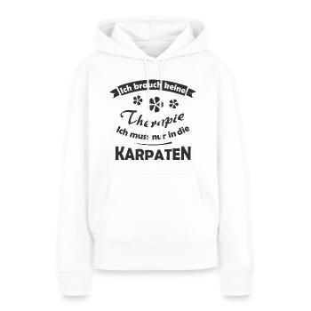 Thérapie dans les Carpates - Sweat à capuche Premium bio Femme - blanc - Devant - Julia (174cm)