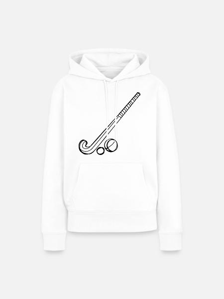 Feldhockeyschläger und Ball - Frauen Premium Bio Hoodie - Weiß