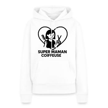 Superfriseur-Mama – Coeur-Frisure - Frauen Premium Bio Hoodie - Weiß - Vorne - Julia (174cm)