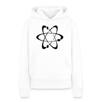 Atom - Frauen Premium Bio Hoodie - Weiß - Vorne - Julia (174cm)