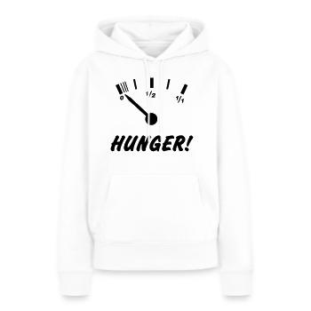 HUNGER! - Frauen Premium Bio Hoodie - Weiß - Vorne - Julia (174cm)