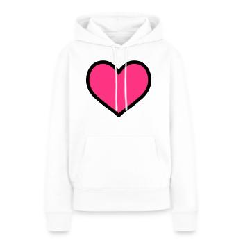 cœur - Sweat à capuche Premium bio Femme - blanc - Devant - Julia (174cm)