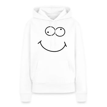 regard croisé - Sweat à capuche Premium bio Femme - blanc - Devant - Julia (174cm)