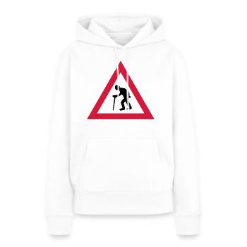 Attention vieil homme! - Sweat à capuche Premium bio Femme - blanc - Devant - Julia (174cm)
