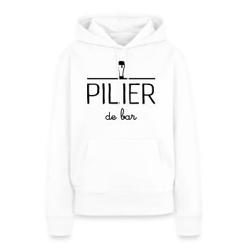 Pilier de bar - Sweat à capuche Premium bio Femme - blanc - Devant - Julia (174cm)