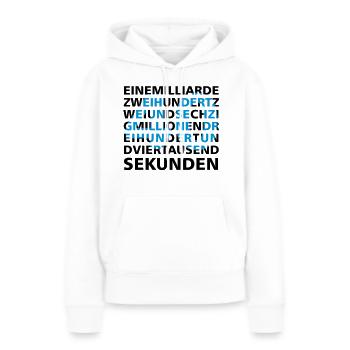 40 ans dans 2 secondes - Sweat à capuche Premium bio Femme - blanc - Devant - Julia (174cm)