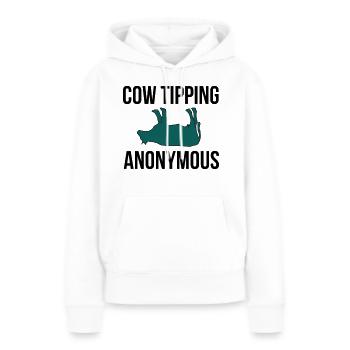 Cow Tipping Anonymous - Sweat à capuche Premium bio Femme - blanc - Devant - Julia (174cm)