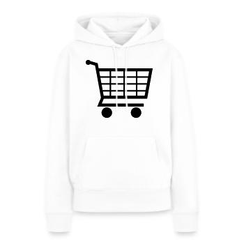 Einkaufswagen - Frauen Premium Bio Hoodie - Weiß - Vorne - Julia (174cm)