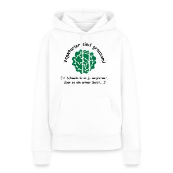 Vegetarier sind grausam - Frauen Premium Bio Hoodie - Weiß - Vorne - Julia (174cm)