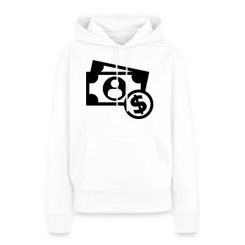 Geld - Frauen Premium Bio Hoodie - Weiß - Vorne - Julia (174cm)