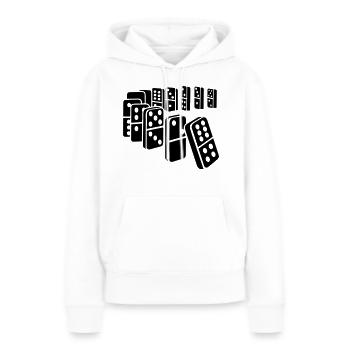 Domino - Frauen Premium Bio Hoodie - Weiß - Vorne - Julia (174cm)