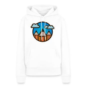 Stylos (paysage) 01 - Sweat à capuche Premium bio Femme - blanc - Devant - Julia (174cm)