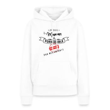 Je suis une maman formidable - Sweat à capuche Premium bio Femme - blanc - Devant - Julia (174cm)