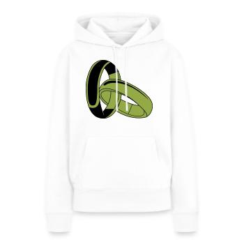 ringe - Frauen Premium Bio Hoodie - Weiß - Vorne - Julia (174cm)