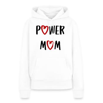 power maman maman maman maman enfants parents police - Sweat à capuche Premium bio Femme - blanc - Devant - Julia (174cm)